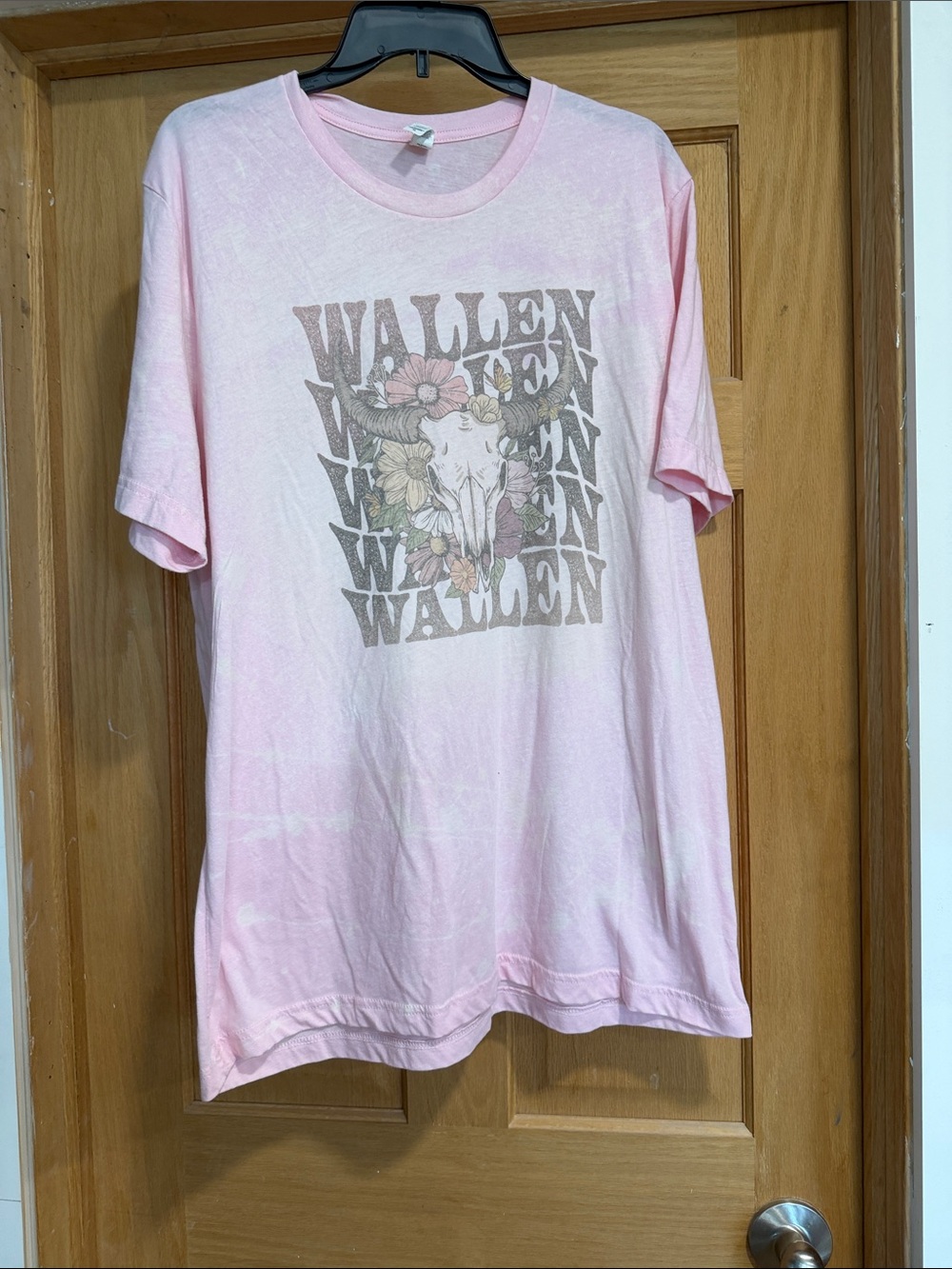 Bella Canvas Pink Short Sleeve Tee with Floral Skull Graphic